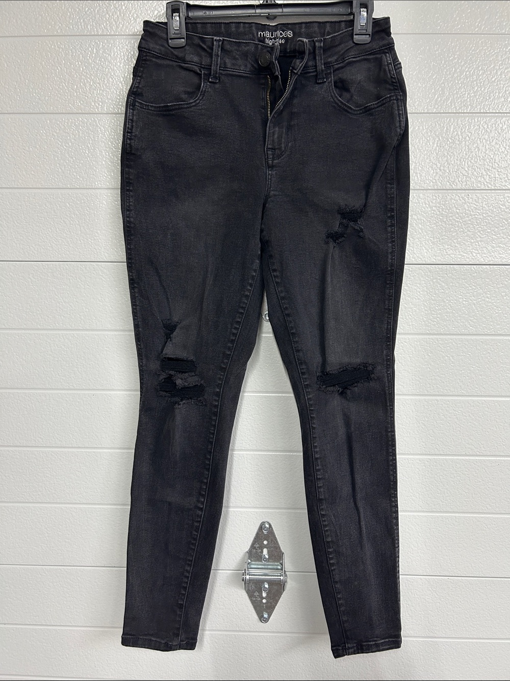 Maurices Washed Black Ripped Skinny Jeans - Women